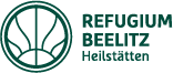 Logo des Bauvorhabens Refugium Beelitz-Heilstätten, bestehend aus Schriftzug und stilisiertem Rundfenster