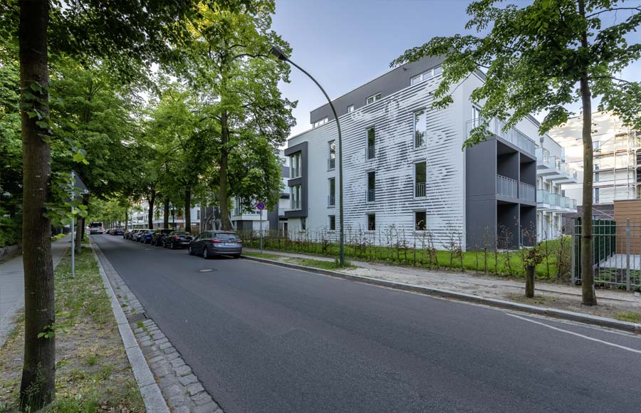 Campus am Filmpark - Apartmentshaus mit künstlerisch gestalteter Fassade