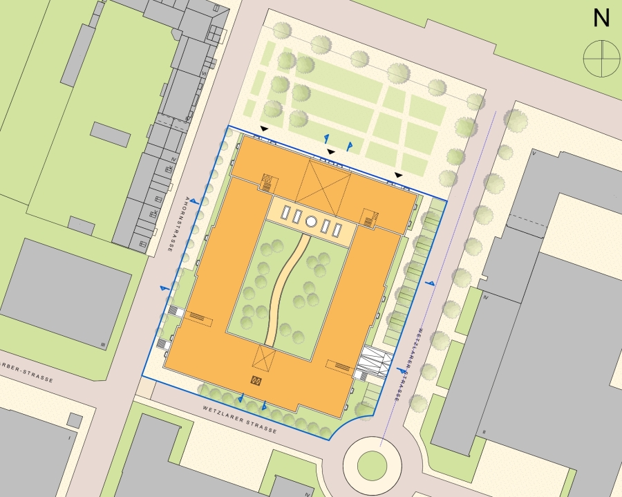 Lageplan zum Bauvorhaben am Ahonrplatz in Babelsberg